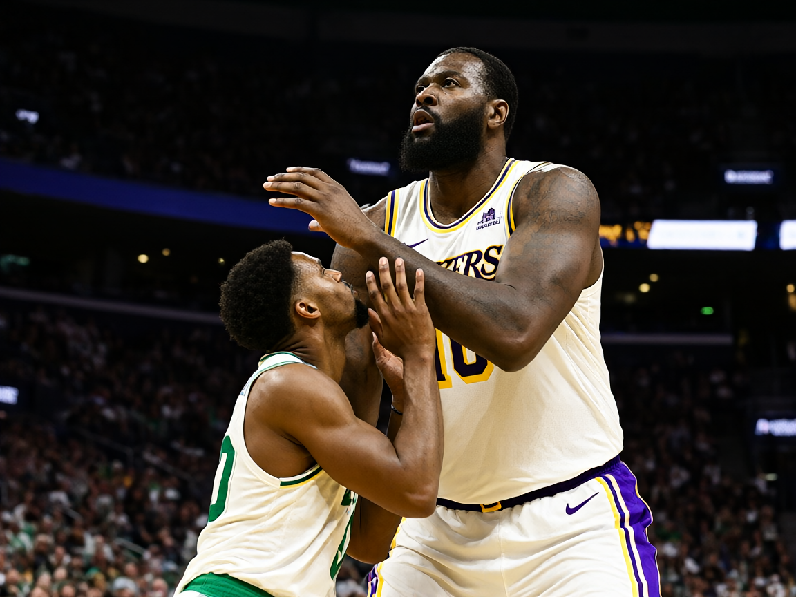 NBA常规赛湖人队与凯尔特人队的精彩对抗瞬间